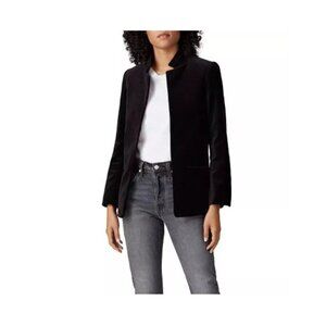 Zadig & Voltaire Black Volly Velours Velvet Open Blazer Size Small
